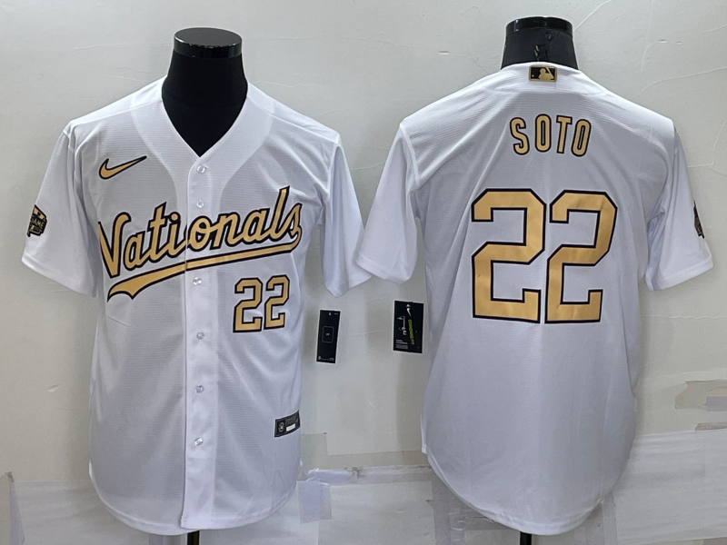 Men's White Washington Nationals #22 Juan Soto 2022 All-Star Cool Base Stitched Jersey